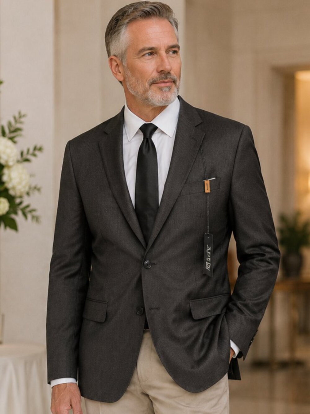 Apt. 9 Black Slim Fit Blazer 40R Two Button Sport Coat NWT